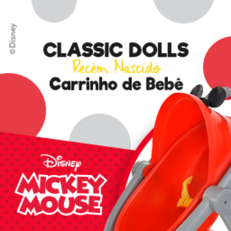 CLASSIC DOLLS - MICKEY MOUSE - CARRINHO DE BEBE