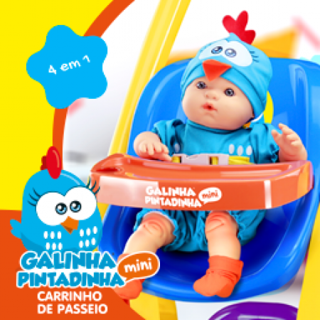 CARRINHO DE PASSEIO - GALINHA PINTADINHA MINI BABY